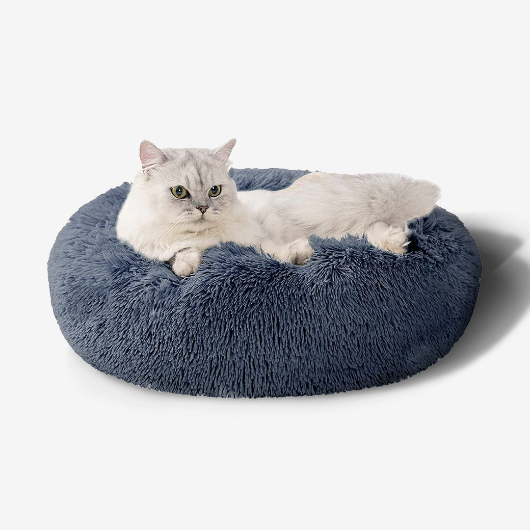 Calming Cat Bed with Raised Rim for Security – Ultra-Soft Plush Pet Bed for Anxiety Relief and Comfortable Sleep 1