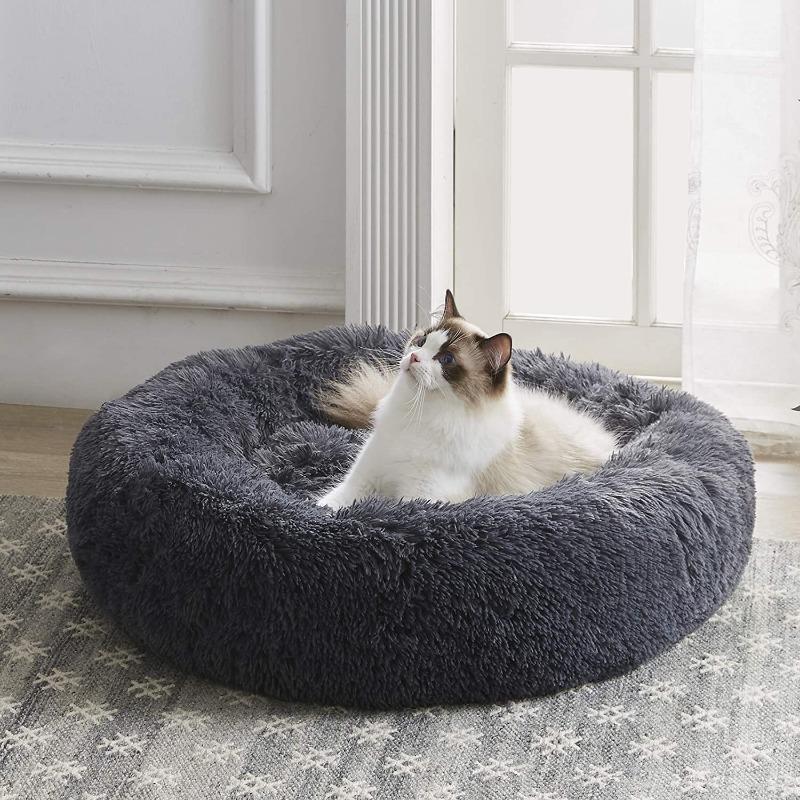 Calming Cat Bed with Raised Rim for Security – Ultra-Soft Plush Pet Bed for Anxiety Relief and Comfortable Sleep 2