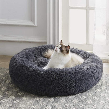 Calming Cat Bed with Raised Rim for Security – Ultra-Soft Plush Pet Bed for Anxiety Relief and Comfortable Sleep 2