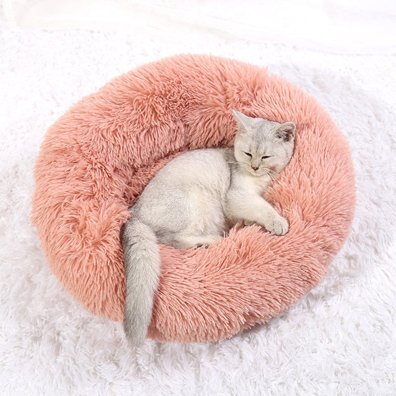 Calming Cat Bed with Raised Rim for Security – Ultra-Soft Plush Pet Bed for Anxiety Relief and Comfortable Sleep 3