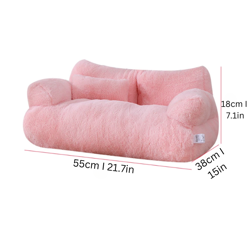 Calming Dog Sofa Bed for Small to Medium Pets – Soft Sponge Fill, Machine-Washable, Available in Beige, Coffee, Pink 2