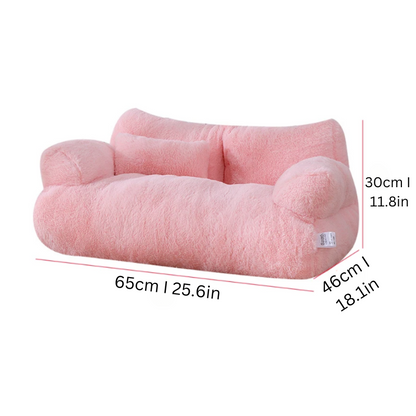 Calming Dog Sofa Bed for Small to Medium Pets – Soft Sponge Fill, Machine-Washable, Available in Beige, Coffee, Pink 3