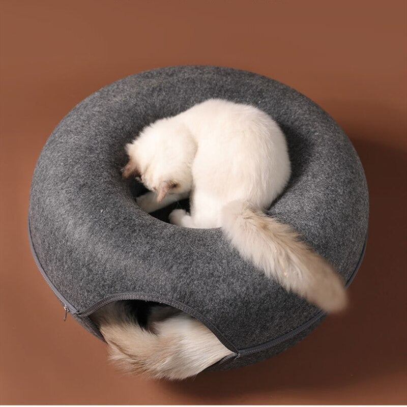Handmade Felt Cat Cave Bed – Cozy Merino Wool Cat Bed, Eco-Friendly, Medium and Large Sizes Available 0
