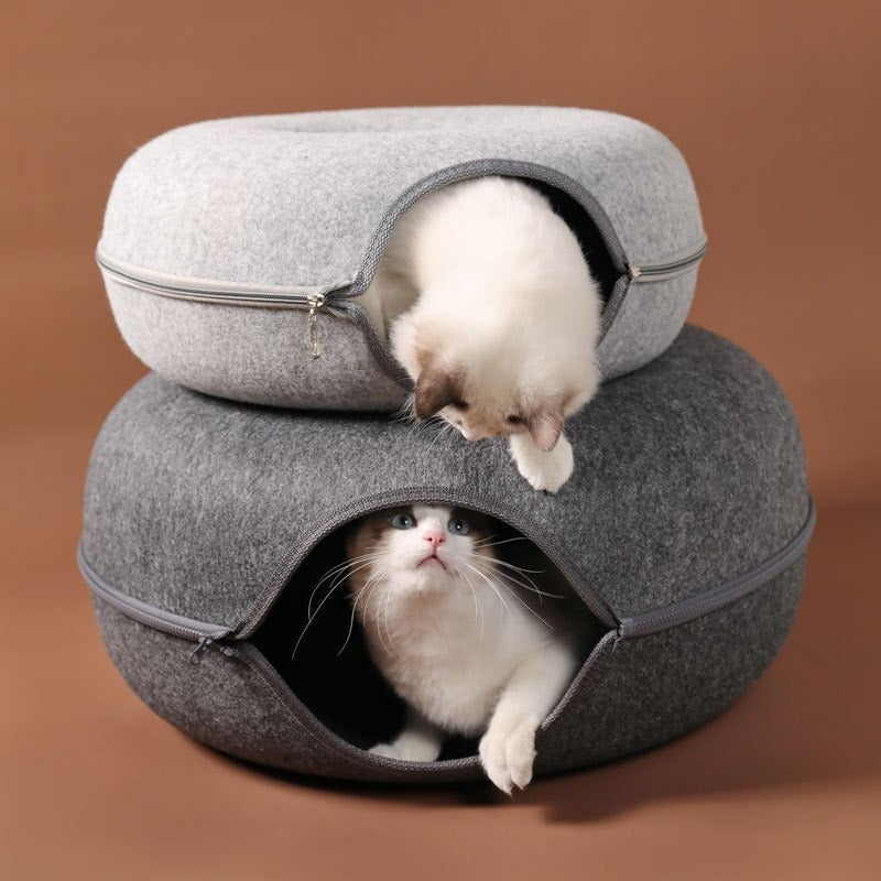 Handmade Felt Cat Cave Bed – Cozy Merino Wool Cat Bed, Eco-Friendly, Medium and Large Sizes Available 1