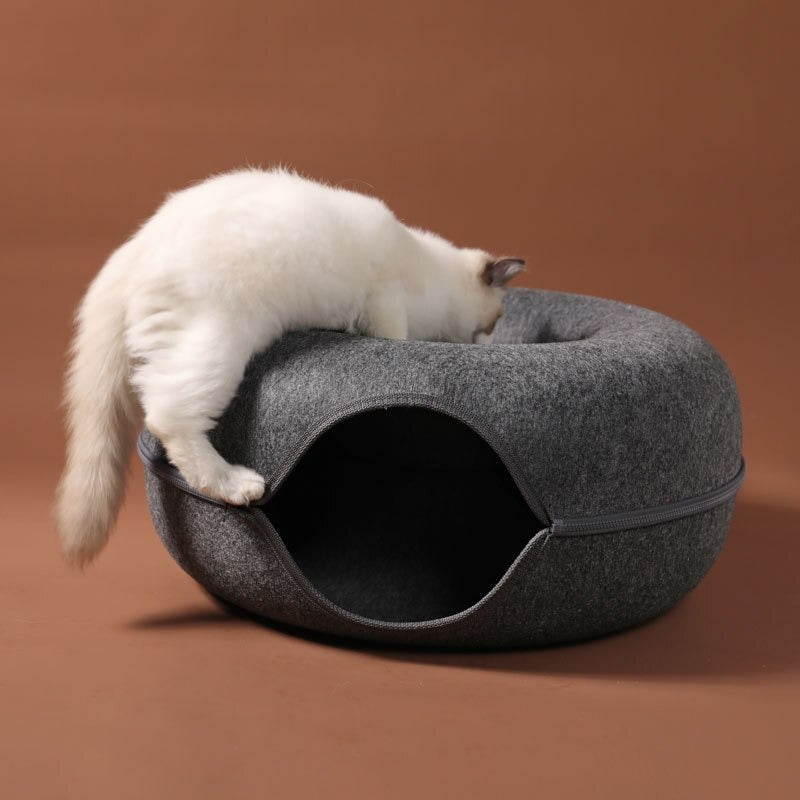 Handmade Felt Cat Cave Bed – Cozy Merino Wool Cat Bed, Eco-Friendly, Medium and Large Sizes Available 6
