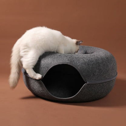 Handmade Felt Cat Cave Bed – Cozy Merino Wool Cat Bed, Eco-Friendly, Medium and Large Sizes Available 6