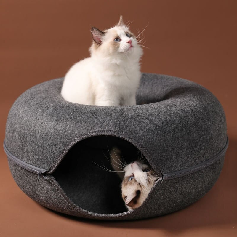 Handmade Felt Cat Cave Bed – Cozy Merino Wool Cat Bed, Eco-Friendly, Medium and Large Sizes Available 7