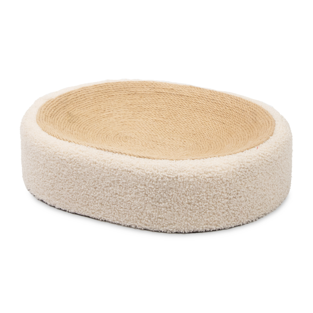 Sisal Cat Scratch Bed with Cozy Resting Area – Beige 2-in-1 Design for Healthy Scratching and Relaxation 4
